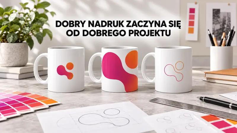 Dobry nadruk zaczyna się od dobrego projektu – kubki z różnymi wariantami znakowania
